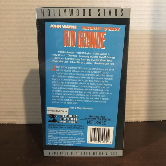 Rio Grande VHS Western War 1989 Republic Pictures John Wayne Maureen O'Hara - Picture 2 of 4